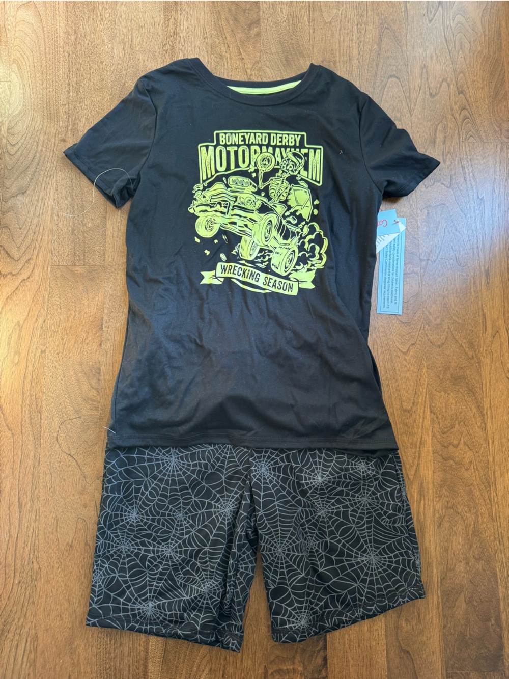 Cat & Jack Black and Neon Green Graphic Tee Set
